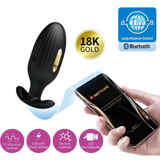 18K GOLD ANAL VIBRATOR WITH FREE APP