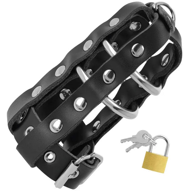 Darkness Leather Chastity Cage - Kinky Leash